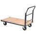 60 x 30 in. Steel Bound Wood Deck Platform Truck with 8 in. Rubber Casters - Blue - Capacity 2400 lbs