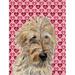 Golden Doodle 2 Hearts And Love Flag Canvas House Size