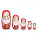 ZPSHYD Christmas Nesting Dolls 5pcs Christmas Hand Drawn Cute Wooden Nesting Dolls Snowman Old Man Matryoshka Set Home Decor Birthday Gift(Small Santa Claus)