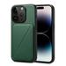 Decase for iPhone 15 Pro Case Magnetic Hidden Card Slot Stand Slim Hybrid Shockproof PU Leather Anti-Fingerprint Drop Proof Skin Friendly Phone Cover Case for iPhone 15 Pro Green