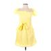 Zara Casual Dress - A-Line: Yellow Print Dresses - New - Women's Size Small