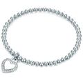 Lulu & Jane - Armband Herz Messing Zirkonia in Silber Armbänder & Armreife Damen