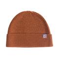 Women's Red "Extra Fine Marino" Wool Knit Beanie Hat - Burnt Orange Lost Pattern Nyc