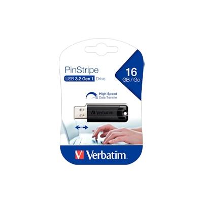 Verbatim Speicherstick USB 3.0, 16 GB, PinStripe, mit Schiebefunktion
