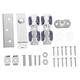 1pc to Door Guide Wheel Clo Install Sliding Practical Doors Kit Creative Heavy Duty Er Barn Easy System Re Silver Wood for Thicken Track Accessory Pulley Hardware Zinc (Color : Silver, Size : 9.2x4.