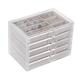 Cq acrylic Jewelry Organizer with 5 Drawers Clear Acrylic Jewelry Box Gift for Women Mens Kids and Little Girl Stackable Velvet Earring Display Holder For Earrings Ring Bracelet Necklace Holder,Grey