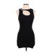 BP. Casual Dress - Bodycon Crew Neck Sleeveless: Black Print Dresses - Women's Size Medium