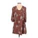 Knox Rose Casual Dress: Brown Animal Print Dresses - Women's Size Small