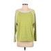 Eddie Bauer Pullover Sweater: Green Color Block Tops - Women's Size P