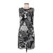 Nine West Casual Dress - Shift: Gray Print Dresses - Women's Size 8