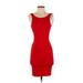 Soprano Casual Dress - Bodycon Scoop Neck Sleeveless: Red Print Dresses - Women's Size X-Small