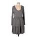 Wild Fable Casual Dress - Sweater Dress: Gray Marled Dresses - Women's Size Large