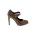 Bottega Veneta Heels: Pumps Stilleto Cocktail Party Brown Print Shoes - Women's Size 37 - Round Toe