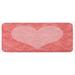 Pink 0.1" x 47" L X 19" W Kitchen Mat - East Urban Home Big Heart Shape On Damask Pattern Faded Old Traditional Vintage Coral Pale Kitchen Mat 0.1 x 19.0 x 47.0 in orange/red | Wayfair