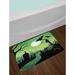 East Urban Home Cemetery Scene w/ Zombie Hand Through Ground Tomb Stones & Bats Bath Rug Polyester in Green | 29.5 W x 29.5 D in | Wayfair
