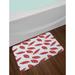 East Urban Home Rhythmic Abstract Leaf on Cool Pastel Muted Backdrop Illustration Bath Rug Polyester in Gray/Red | 29.5 W x 29.5 D in | Wayfair