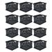 Sterilite Stackable Plastic Storage Open Crate Bin Organizer Box, White, 12-Pack Plastic in Black | 10.63 H x 13.75 W x 15.63 D in | Wayfair