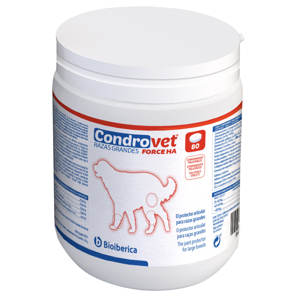 Condrovet Force HA Taglia grande Complemento alimentare cane - 80 compresse