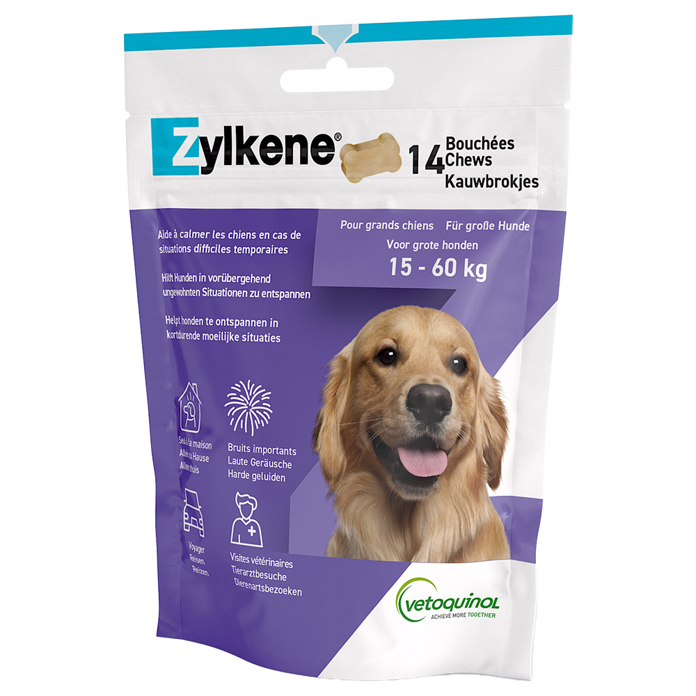 Zylkene Chew 75 mg per cani di taglia piccola (fino a 10 kg) - 2 x 14 Masticatori (per cani di taglia grande)