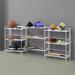 Xtra Storage 3 Tier Wide Folding Metal Shelves with Set of 3 Deluxe Extension Shelves - Convenience Concepts 8236W