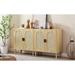 Kitchen Storage Cabinets with Rattan Trim Door Buffets Table Wine Cabinets Hallways Floor Cabinet Console Tables Dresser