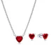 2023 New Sparkling Heart Halo Pendant Collier Necklace Red Heart Stud Earrings pan Valentine’s Day