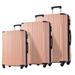 Hardshell Luggage Suitcase 3 Piece Set Carry On ABS Lightweight Spinner Trolley with TSK Lock Pocket Compartmnet Weekend Bag