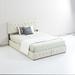 Leather Queen Size Upholstered Bed Frame w/ Drawers & LED Headboard