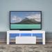 LED TV Stand Modern Television Cabinet with LED Lights & Drawer for up to 43" TVs, Media Console Table for Living Room, White