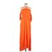 Shein Casual Dress Halter Sleeveless: Orange Solid Dresses - New - Women's Size 6