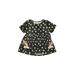 Short Sleeve Top Black Polka Dots Keyhole Tops - Kids Girl's Size 2X-large