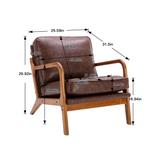 Brown Lounge Armchair Accent Chair Leisure Barrel Chair for Livingroom