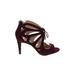 Vince Camuto Heels: Burgundy Print Shoes - Women's Size 9 1/2 - Open Toe