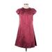 Calypso by Christiane Celle Casual Dress - A-Line: Burgundy Solid Dresses - Women's Size X-Small