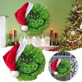 Don t Miss Out! Christmas Decorations Indoor Grinch Ornaments Christmas Wreath Ornament Green Monsters Front Door Wreath Xmas Door Hanger Door Hanging Wreath Ornaments Party Decorations For Home