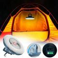 TUOBARR Outdoor LED Camping Light Portable Camping Fan LED Light Mini Desktop Fan USB Battery 2400mAh Fan With Hook For Camping Home Office