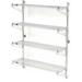 Nexel Wall Mount Wire Shelving Starter - 4-Shelf Chrome - 72 x 18 x 63 in.