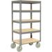 36 x 24 in. Easy Adjust Boltless 5 Shelf Truck with Wood Shelves for Pneumatic Casters - Gray