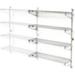 Nexel Wall Mount Wire Shelving Add-On - 4-Shelf Chrome - 36 x 24 x 63 in.