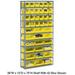 Steel Open Shelving with 42 Yellow Plastic Stacking Bins 11 Shelves - 36 x 12 x 73 in.