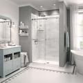 8 mm Dual Sliding Shower Door Brushed Nickel