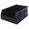 Quantum Plastic Stacking and Hanging Shelf Bin SSB465 11 W x 18 D x 7 H Black