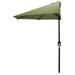 Jordan Manufacturing 9 Half Round Outdoor Patio Umbrella with Crank Opening Olive