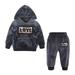 Boys Girls 2Pcs Velvet Outfits Set Toddler Kids Hoodies Sweatshirt Sweatpants Fall Winter Sweatsuit