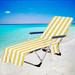 29.5*78.7 In Beach Chair Cover with Side Storage Pockets for Sun Lounger Pool Lounge Chaise