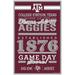 Texas AM Aggies Sign 11x17 Wood Established Design - Wincraft