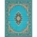 Rugs.com Amaya Collection Rug â€“ 10 x 13 Turquoise Medium Rug Perfect For Living Rooms Large Dining Rooms Open Floorplans