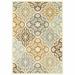 6 x 9 ft. Ivory Grey Floral Medallion Indoor & Outdoor Area Rug - Ivory - 6 x 9 ft.