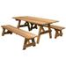 27 in. Wide 6 ft. Classic Family Red Cedar Picnic Table with 5 ft. 2 Benches