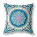 26 in. Jewel Indoor & Outdoor Zippered Throw Pillow Blue & Turquoise